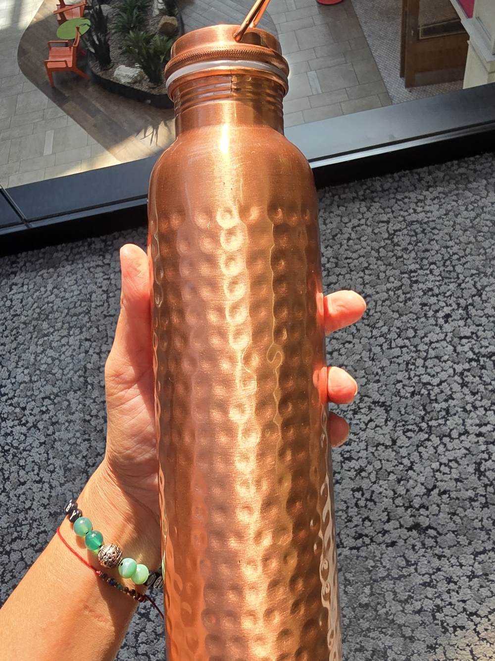 Hammered Copper Water Bottle - Copper Finish